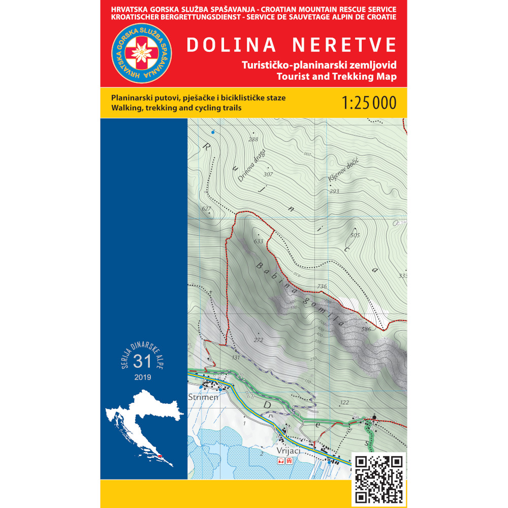 HGSS planinarska karta - zemljovid - Dolina neretve