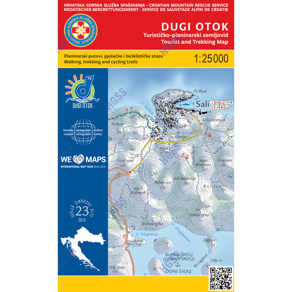 HGSS planinarska karta - zemljovid - Dugi Otok