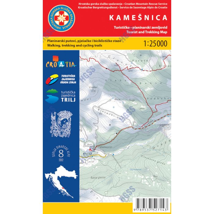HGSS planinarska karta - zemljovid - Kamešnica