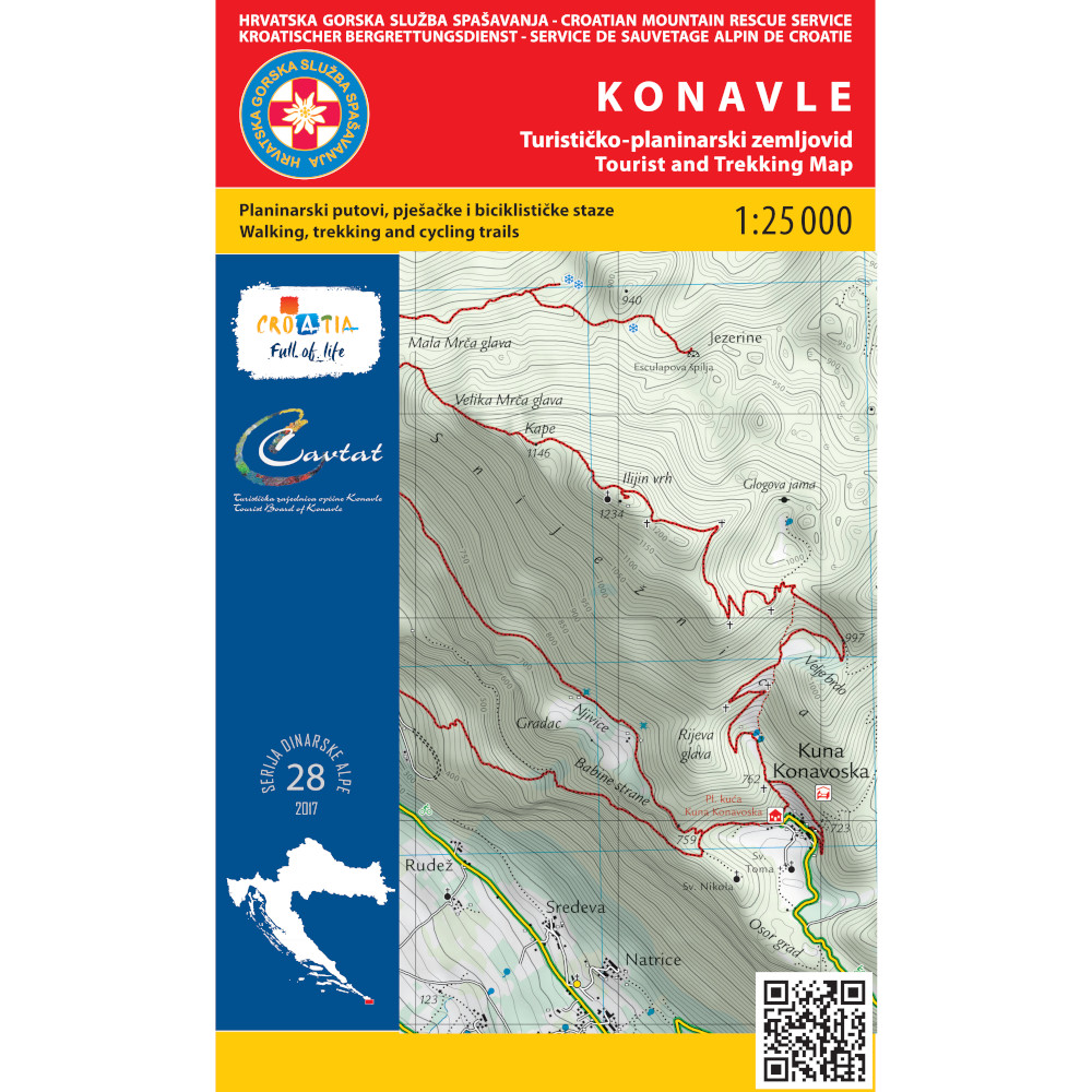 HGSS planinarska karta - zemljovid - Konavle