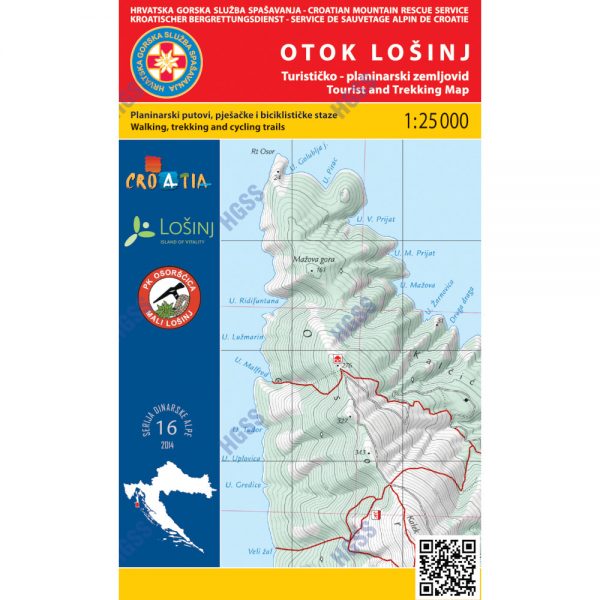 HGSS planinarska karta - zemljovid - Otok Lošinj