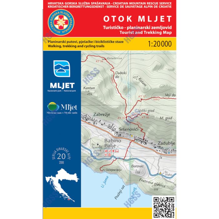 HGSS planinarska karta - zemljovid - Otok Mljet