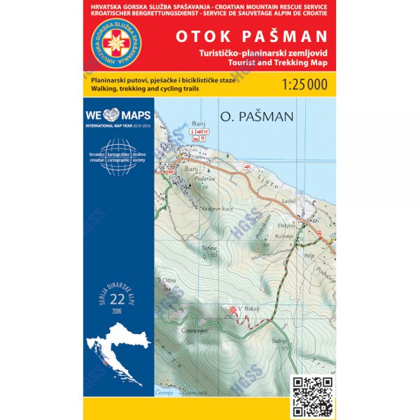 HGSS planinarska karta - zemljovid - Otok Pašman