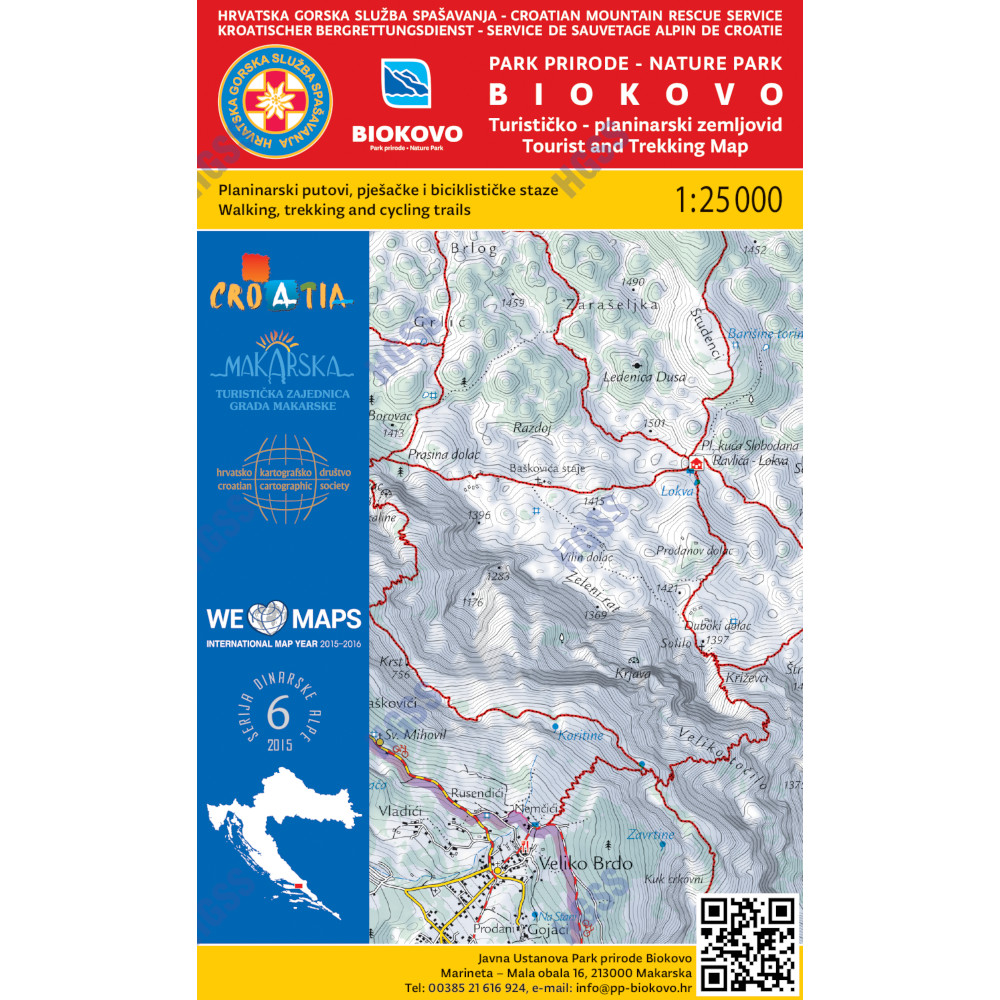 HGSS planinarska karta - zemljovid - PP Biokovo
