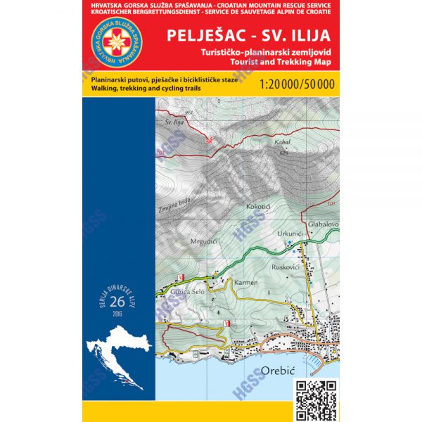 HGSS planinarska karta - zemljovid - Pelješac - Sv. Ilija