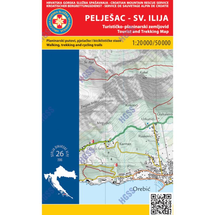 HGSS planinarska karta - zemljovid - Pelješac - Sv. Ilija