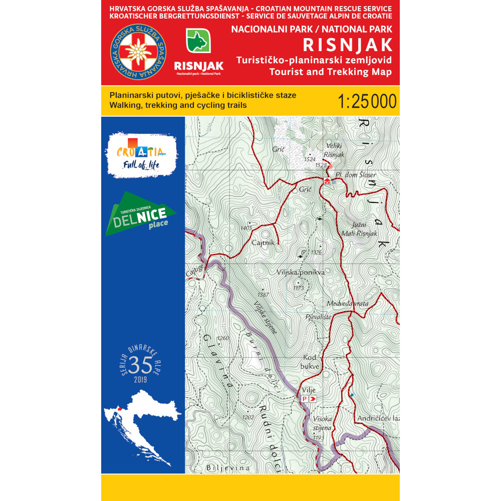 HGSS planinarska karta - zemljovid - Risnjak