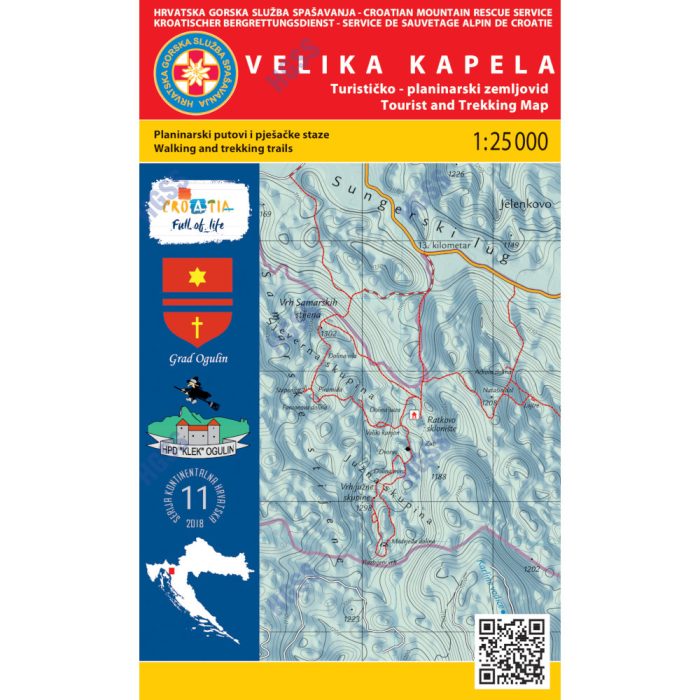 HGSS planinarska karta - zemljovid - Velika Kapela