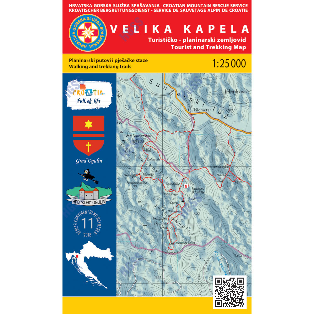 HGSS planinarska karta - zemljovid - Velika Kapela