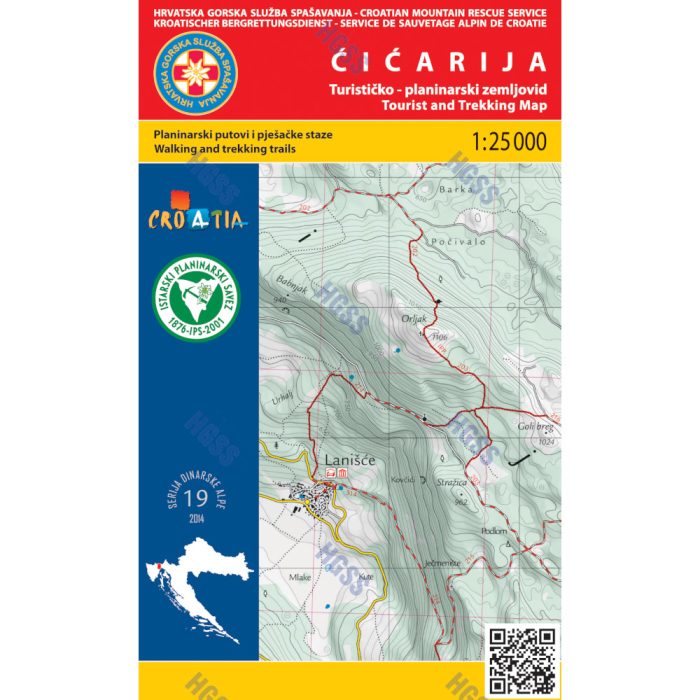 HGSS planinarska karta - zemljovid - Čićarija