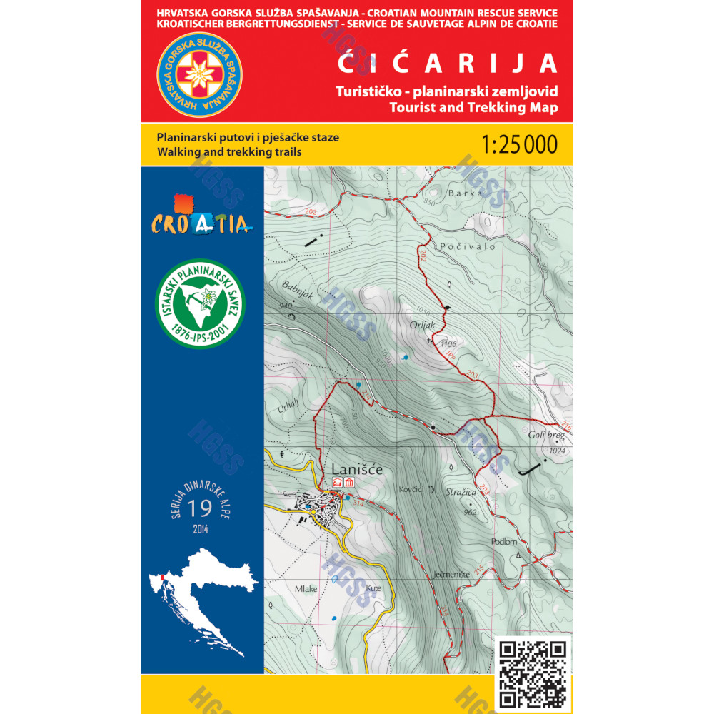 HGSS planinarska karta - zemljovid - Čićarija