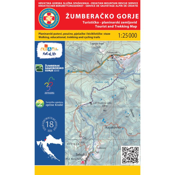 HGSS planinarska karta - zemljovid - Žumberačko gorje